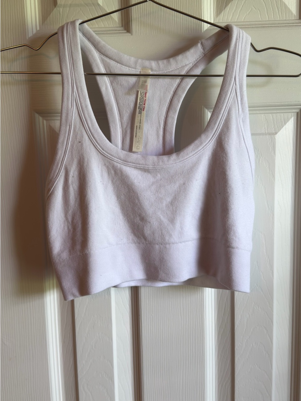 FP Movement by Free People White Racerback Sports Bra Crop